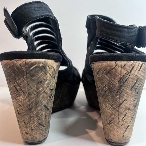 Nine West Black Ebah Gladiator Cork Wedge - Picture 5 of 9